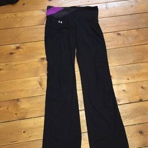 Under Armour Black pants with purple accent🔮